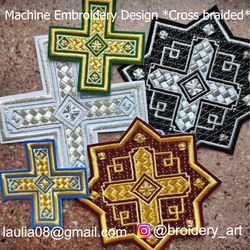 Machine Embroidery Designs Cross braided- Set design-6 size
