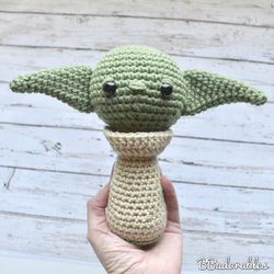 Yoda Crochet Baby Rattle, PDF instant download PATTERN