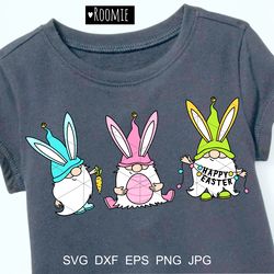 Easter Gnomes Bunny Svg, Easter Svg, Happy Easter Clipart, Easter Shirt Design sublimation, easter egg CutFile Spring