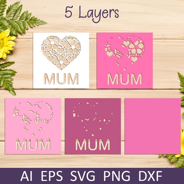 Mothers day shadow box svg, 3d layered paper cut template, M - Inspire ...