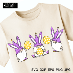 Easter Gnomes Bunny Svg, Happy Easter Clipart, Easter Shirt Design sublimation, easter egg CutFile Spring