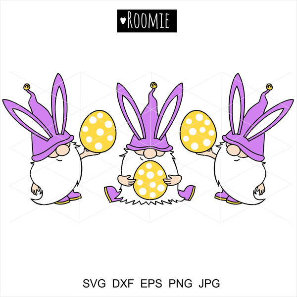 Easter gnomes Bunnies clipart .jpg
