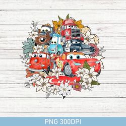 lightning mcqueen floral png, retro disney cars png, pixar cars png, cars land png, cars movie png, disney cars friends