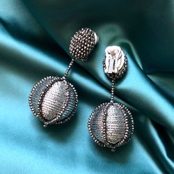Sphere and Ball Beaded Earrings clip-on