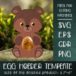 Bear Chocolate Egg Holder Template SVG