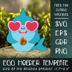 baby shark with sunglasses | egg holder template