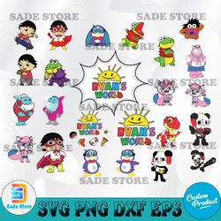ryan's world character bundle svg, cartoon svg file, cricut, svg files, file for cricut, for silhouette, cut file, dxf