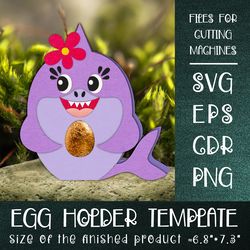 baby shark girl | easter egg holder template