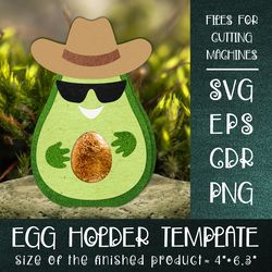Avocado Chocolate Egg Holder template SVG