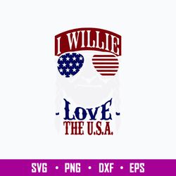 I Willie Love The USA Flag Svg, Willie Nelson 4th Of July Svg, Feelin Willie Svg, Png Dxf Eps File