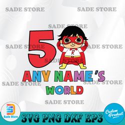 personalized name and age birthday svg, ryan's world svg, cricut, svg files, file for cricut, for silhouette, cut file