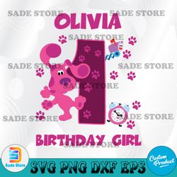 customized name and age with blue's clues svg, clock svg, finger svg, cricut, svg files, file for cricut, for silhouette