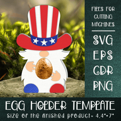 4th Of July Gnome | Chocolate Egg Holder template SVG