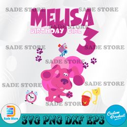 3rd melisa birthday girl svg, personalized name and age svg, cricut, svg files, file for cricut, for silhouette