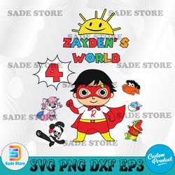 birthday girl zayden's world svg, personalized name and age svg, cricut, svg files, file for cricut, for silhouette
