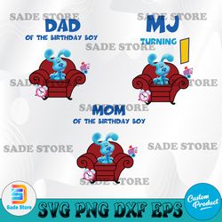 Family of the Birthday Boy with Blue's clue svg, chair svg, clock svg, svg files, File For Cricut, For Silhouette
