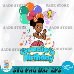 gracie's birthday invitation,gracie animated invite, gracie digital custom invite, custome design svg, png,jpg,dxf