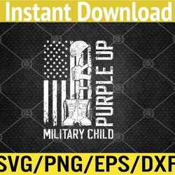 Purple Up Military Kids Military Child Month US Flag Army Svg, Eps, Png, Dxf, Digital Download