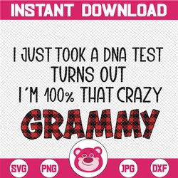 i just took a dna test turn out i'm 100 that crazy grammy png, mother's day,love buffalo plaid - instant download - png