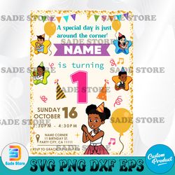 kids digital birthday invitation, gracies corner party invitation, gracie's corner birthday invitation, girl birthday