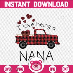 i love being a nana car heart buffalo plaid png png, png, car gigi png png instant download - png printable - digit