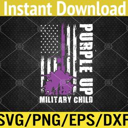 Military Child Month US Flag Purple Up Military Svg, Eps, Png, Dxf, Digital Download