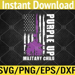 military child month us flag purple up military svg, eps, png, dxf, digital download