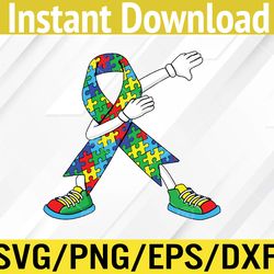 Autism Awareness Kids Dabbing Puzzle Piece Love Dab Dance Svg, Eps, Png, Dxf, Digital Download