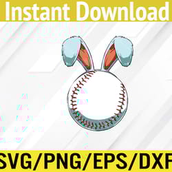 easter baseball ball easter day funny easter bunny baseball svg, eps, png, dxf, digital download
