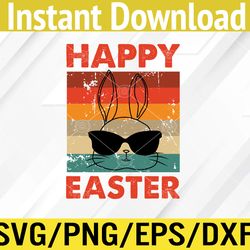 Happy Easter Bunny Vintage Rabbit Svg, Eps, Png, Dxf, Digital Download