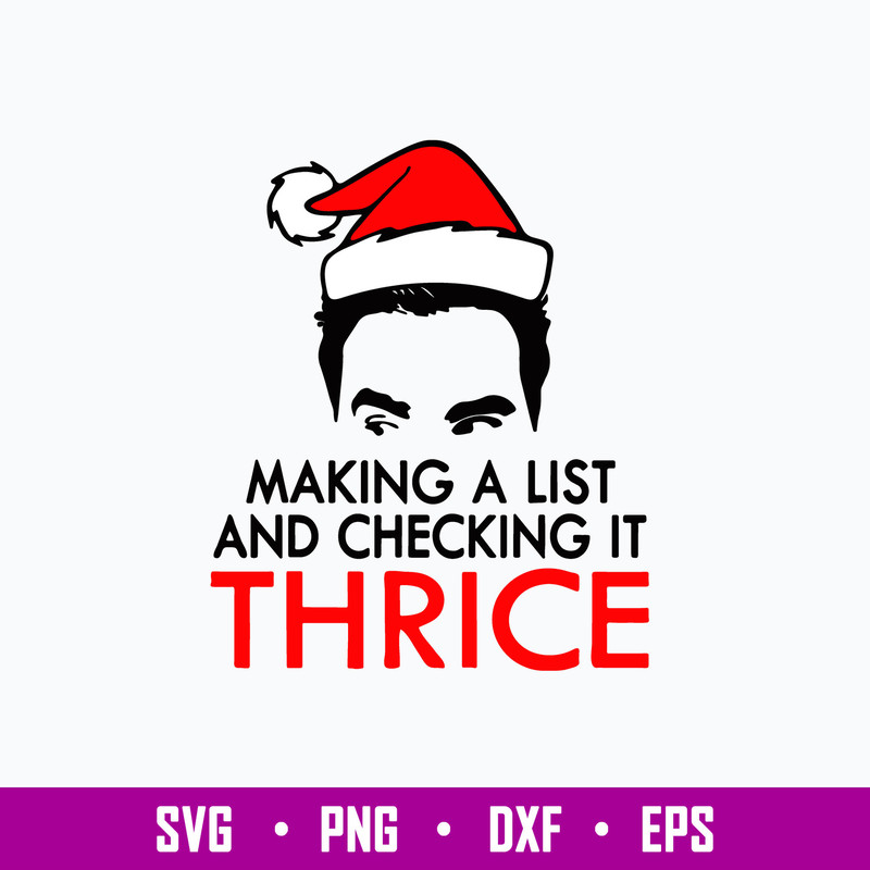Making A List And Checking It Thrice Svg, Santa Claus Hat Svg, Christmas Svg, Png Dxf Eps File.jpg