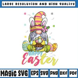 it's time for bunny gnome rabbit hunting happy easter day png, happy easter gnomies, easter bunny, digital download