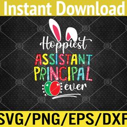Hoppiest Assistant Principal Ever Bunny Ear Red Plaid Easter Svg, Eps, Png, Dxf, Digital Download