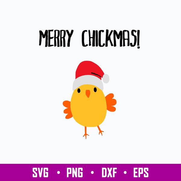 Merry Chickmas Svg, Chicken Christmas Svg, Png Dxf Eps File.jpg