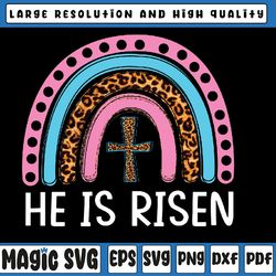 he is risen leopard rainbow jesus chris-ti-an happy easter day png, he is risen, easter bunny, digital download