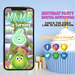 The Grinch Birthday Invitation, The Grinch Digital Invitation, The Grinch Video Invitation, The Grinch Birthday Invite