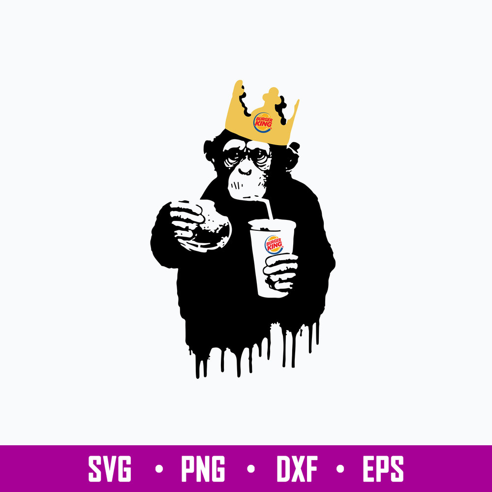 Monkey Burger King Fast Food Svg, Monkey Svg, Png Dxf Eps file.jpg