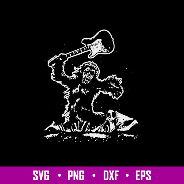 Monkey Electric Guitar Space Odyssey Svg, Png Dxf Eps File.jpg