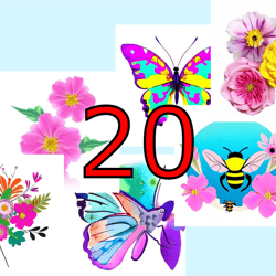 scrapbooking card set, pocket card - flower mix-7