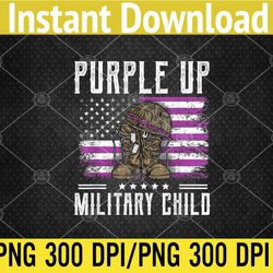 i purple up month of military child kids boots us flag png, digital download