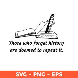 Embroidered Those Who Forget History Are Doomed To Repeat It SVG Vector, Wednesday Addams PNG - Download File