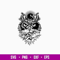 Owl Head Svg, Owl Head Clipart Svg, Png Dxf Eps File