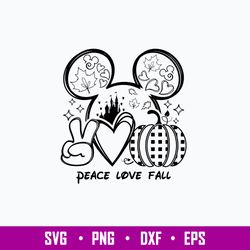 Peace Love Fall Svg, Disney Svg, Png Dxf Eps File