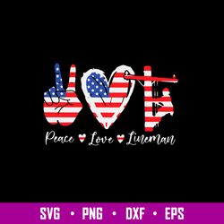 Peace Love Lineman Svg, Lineman Svg, Png Dxf Eps File