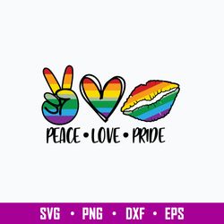 Peace Love Pride Svg, Pride Svg, Png Dxf Eps File