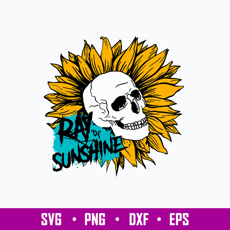 Ray of Sunshine Svg, Flower Skull Svg, Png Dxf Eps File.jpg