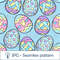 Easter Eggs Blue Seamless Pattern