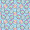 Easter eggs blue digital paper