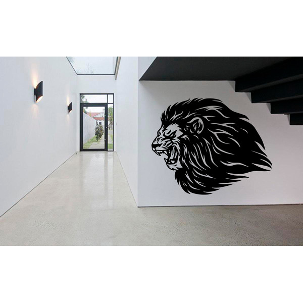 ferocious,lion,sticker,head,car