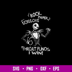 Rock Paper Scissors Throat Punch I Win Svg, Skellington Svg, Pnf Dxf Eps File